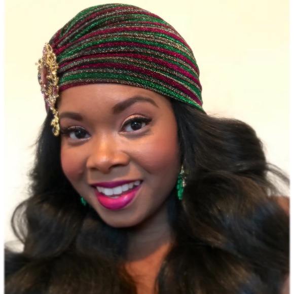 “Retro Lady” Turban & Brooch Combo - Picture 5 of 5